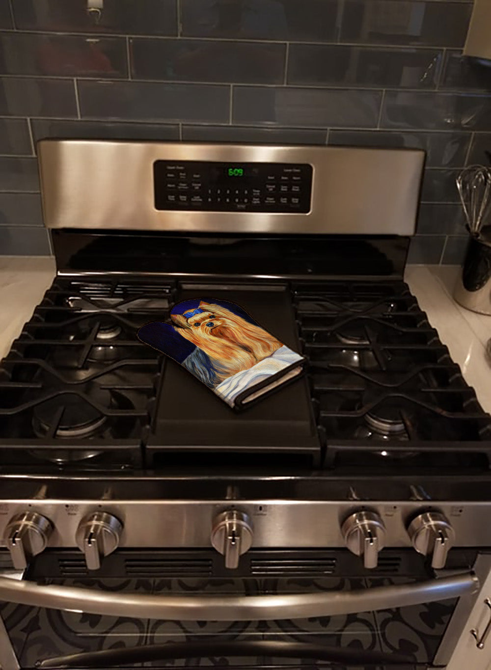 Yorkie Oven Mitt Heat Resistant Thick Oven Mitt for Hot Pans and Oven, Kitchen Mitt Protect Hands, Cooking Baking Glove