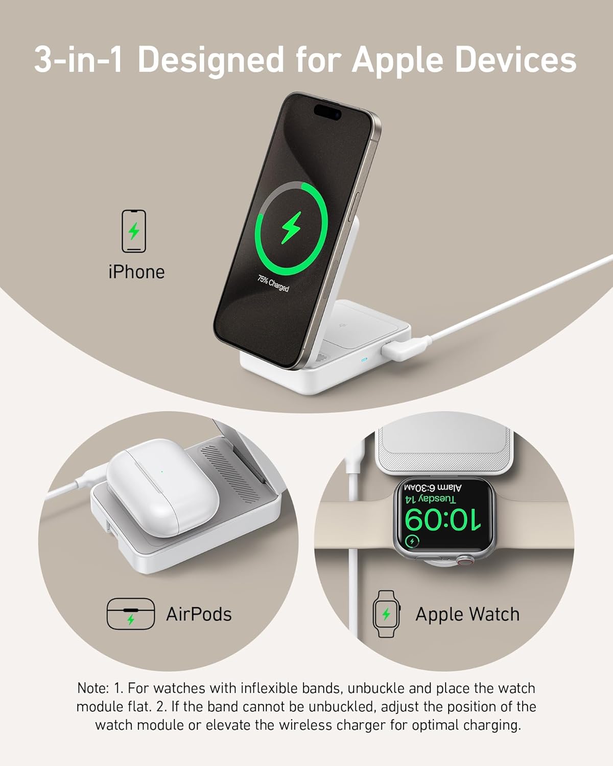 Anker MagGo Wireless Charging Station (Foldable 3-in-1)