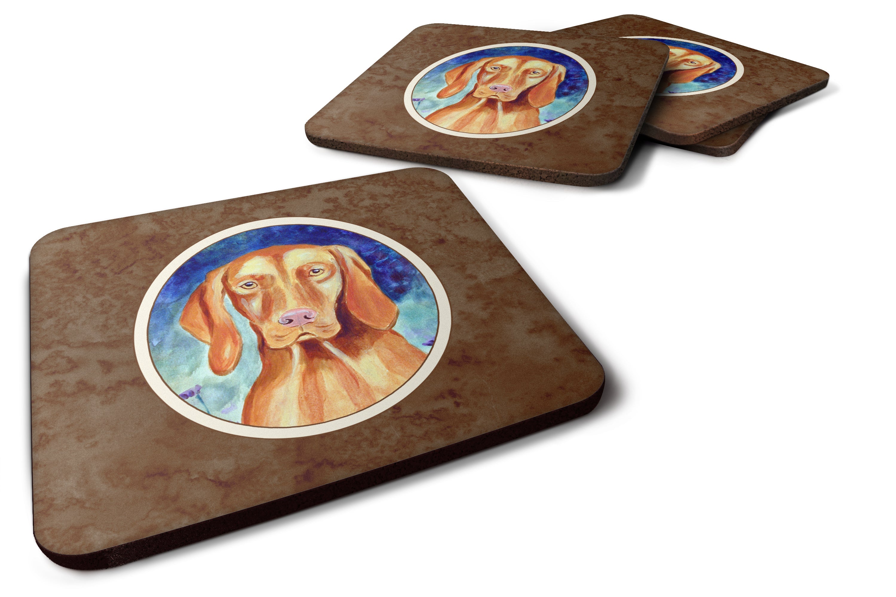 Vizsla Foam Coasters Set of 4 Cup Coasters for Indoor Outdoor, Tabletop Protection, Anti Slip, Mouse pad Material