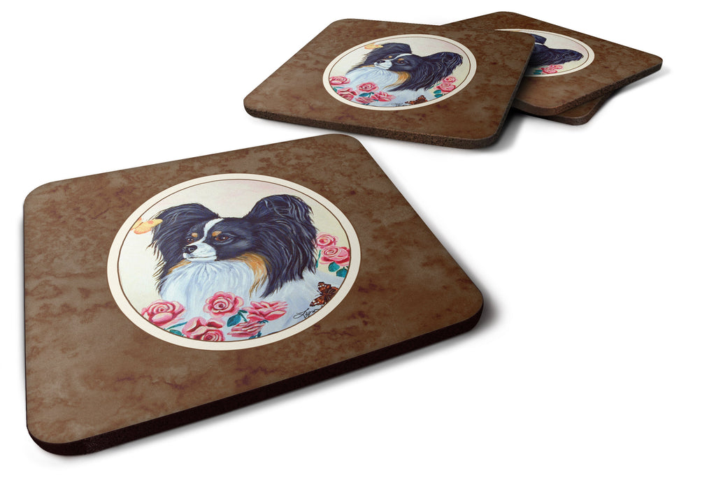 Papillon Foam Coasters Set of 4 Cup Coasters for Indoor Outdoor, Tabletop Protection, Anti Slip, Mouse pad Material