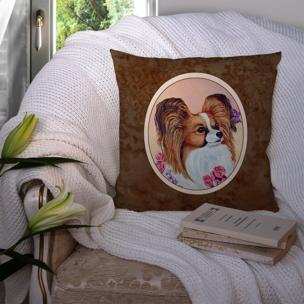 Papillon Decorative Throw Pillow 14x14 Indoor Outdoor Accent Cushion, Fabric Cover with Insert for Sofa, Bed, Porch & Living Room