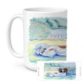 Papillon Ceramic Coffee Mug 15 oz Decorative Large C Handle Mug Cup for Tea, Cocoa Hot Chocolate