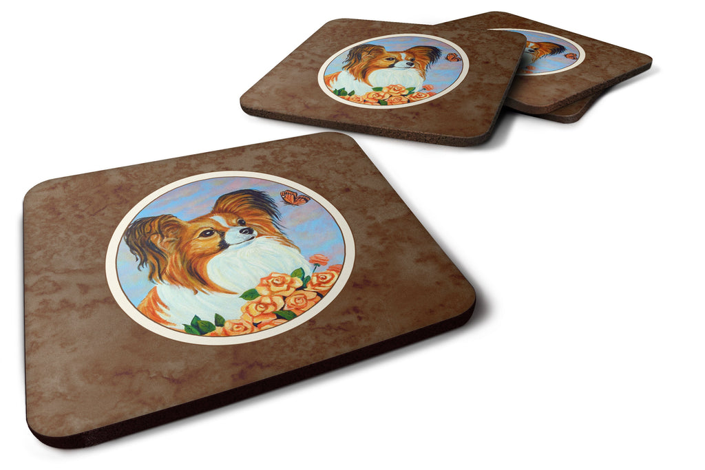 Papillon Foam Coasters Set of 4 Cup Coasters for Indoor Outdoor, Tabletop Protection, Anti Slip, Mouse pad Material