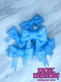 D94 BEADABLE JUMBO SILICONE BOW BLUE CONFETTI GLITTER (1ct)