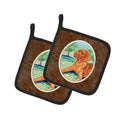 Vizsla Pot Holder Set of 2 Heat Resistant Quilted Hot Pads 7.5 x 7.5 Inch, Insulated Kitchen Trivets for Cooking & Baking