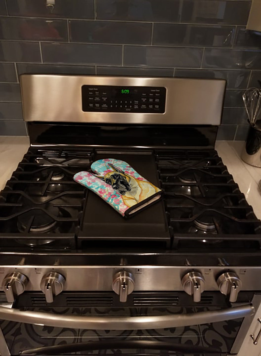 Fawn Great Dane Oven Mitt Heat Resistant Thick Oven Mitt for Hot Pans and Oven, Kitchen Mitt Protect Hands, Cooking Baking Glove