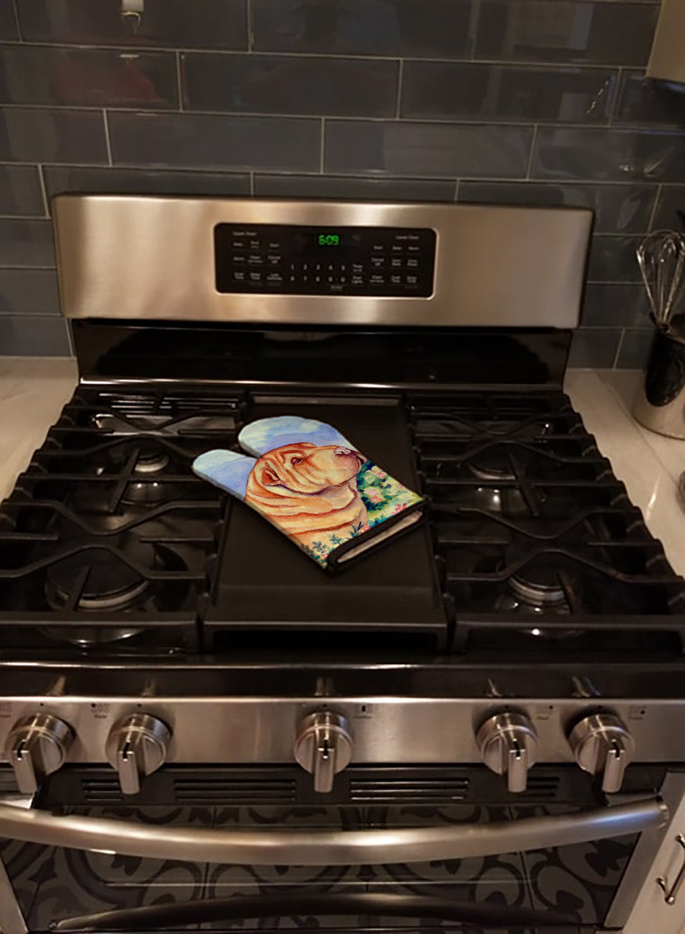 Shar Pei Oven Mitt Heat Resistant Thick Oven Mitt for Hot Pans and Oven, Kitchen Mitt Protect Hands, Cooking Baking Glove