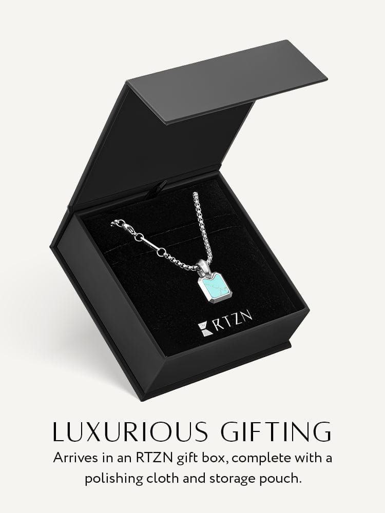 Turquoise Square Pendant Necklace