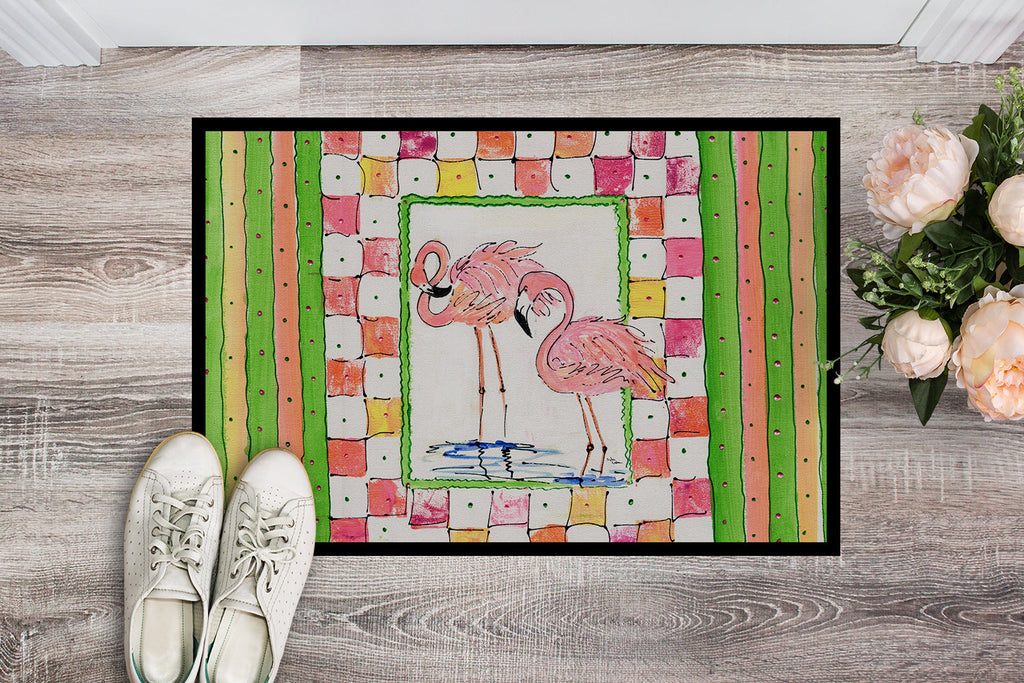 Bird - Flamingo Doormat Indoor Outdoor 24H X 36W Front Door Mat Rugs for Entryway, Non Slip Washable Low Pile,