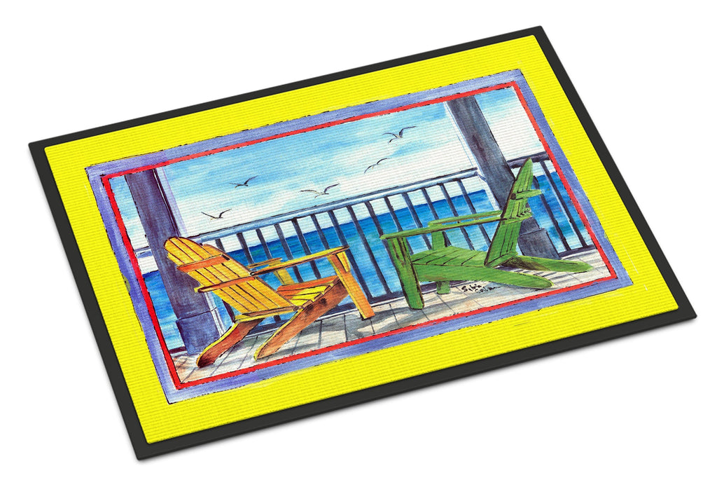 Adirondack Chairs Yellow Doormat Indoor Outdoor 24H X 36W Front Door Mat Rugs for Entryway, Non Slip Washable Low Pile,
