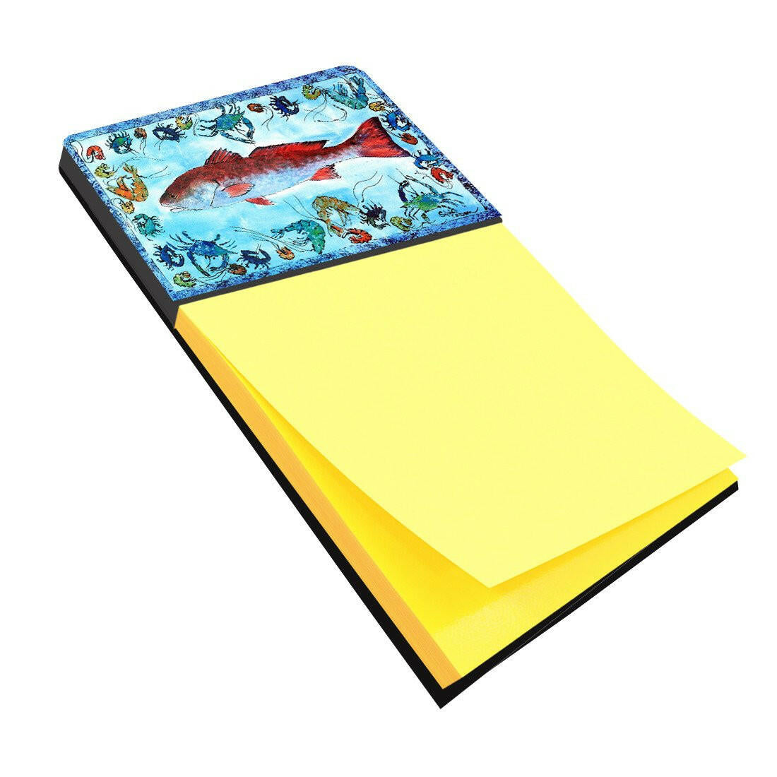 Red Fish Watercolor Sticky Note Holder Refillable Dispenser Desk Accessory 3x3 Pad Gift
