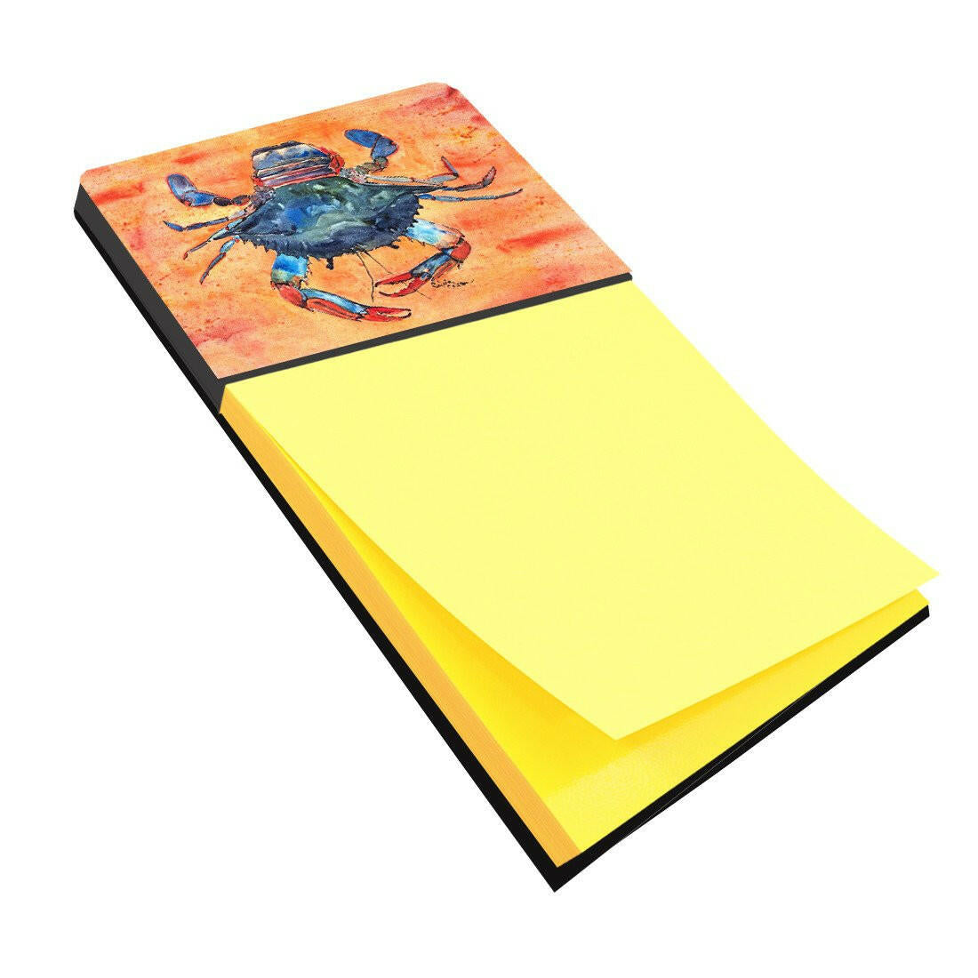 Crab Watercolor Sticky Note Holder Refillable Dispenser Desk Accessory 3x3 Pad Gift