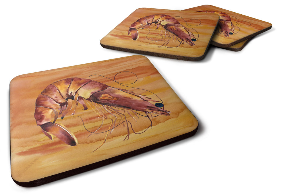 Cooked Shrimp Spicy Hot Foam Coasters Set of 4 Cup Coasters for Indoor Outdoor, Tabletop Protection, Anti Slip, Mouse pad Material