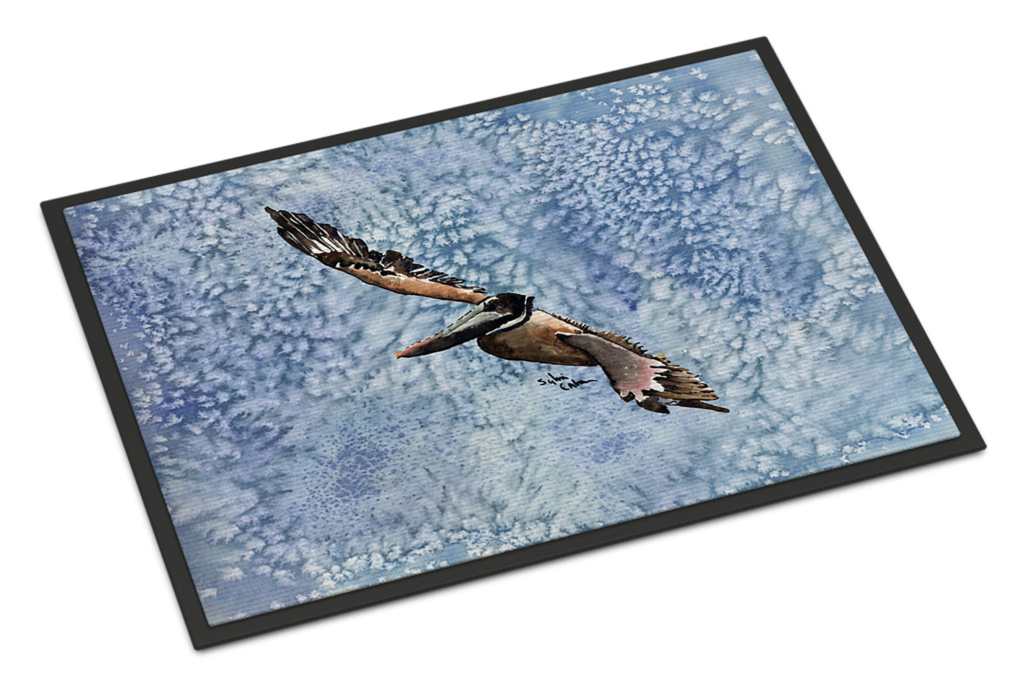 Pelican Cool Blue Water Doormat Indoor Outdoor 24H X 36W Front Door Mat Rugs for Entryway, Non Slip Washable Low Pile,