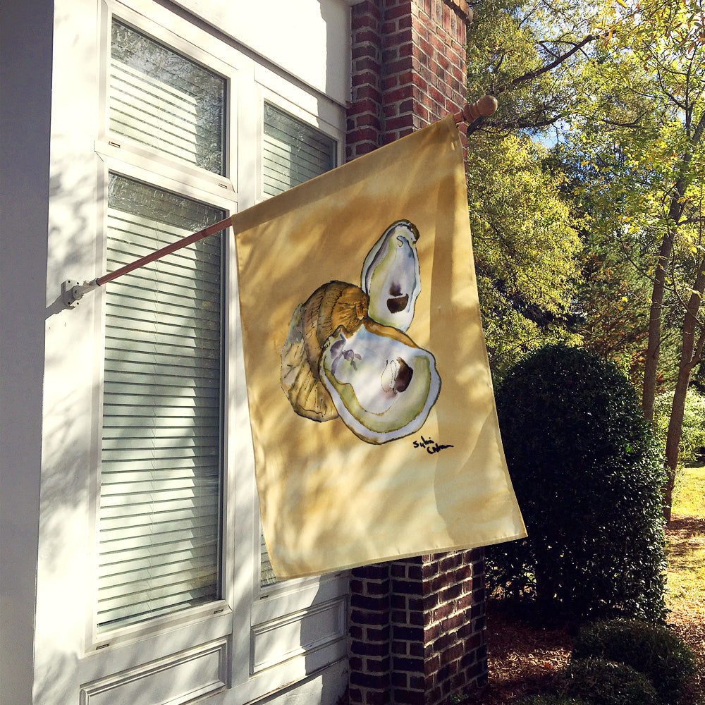 Oyster  Sandy Beach House Flag 28x40 Porch Sleeve Pole Decorative Outside Yard Banner Artwork Wall Hanging, Polyester