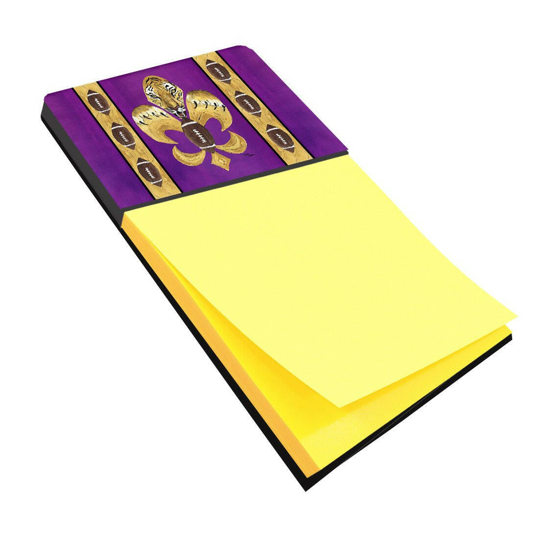 Tiger Football Fleur de lis Watercolor Sticky Note Holder Refillable Dispenser Desk Accessory 3x3 Pad Gift