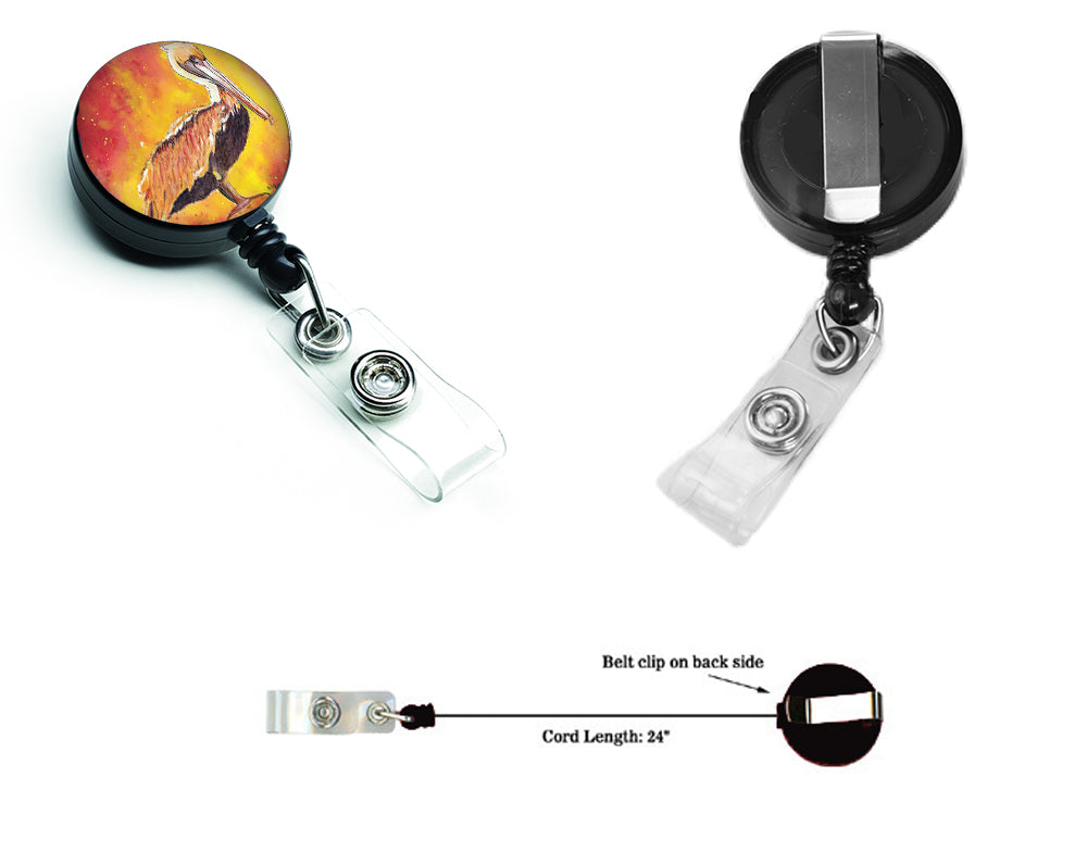Brown Pelican Hot and Spicy Retractable Badge Reel for Nurses ID Badge Holder with Clip Retractable Employee Badge Holder, Belt Clip