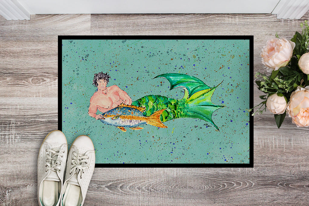 Black Haired Merman Doormat Indoor Outdoor 24H X 36W Front Door Mat Rugs for Entryway, Non Slip Washable Low Pile,