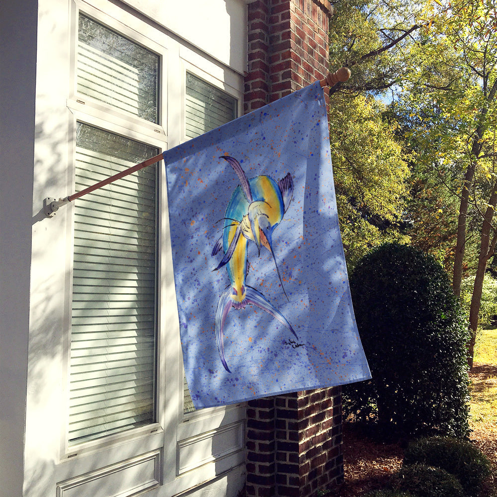 Blue Marlin House Flag 28x40 Porch Sleeve Pole Decorative Outside Yard Banner Artwork Wall Hanging, Polyester