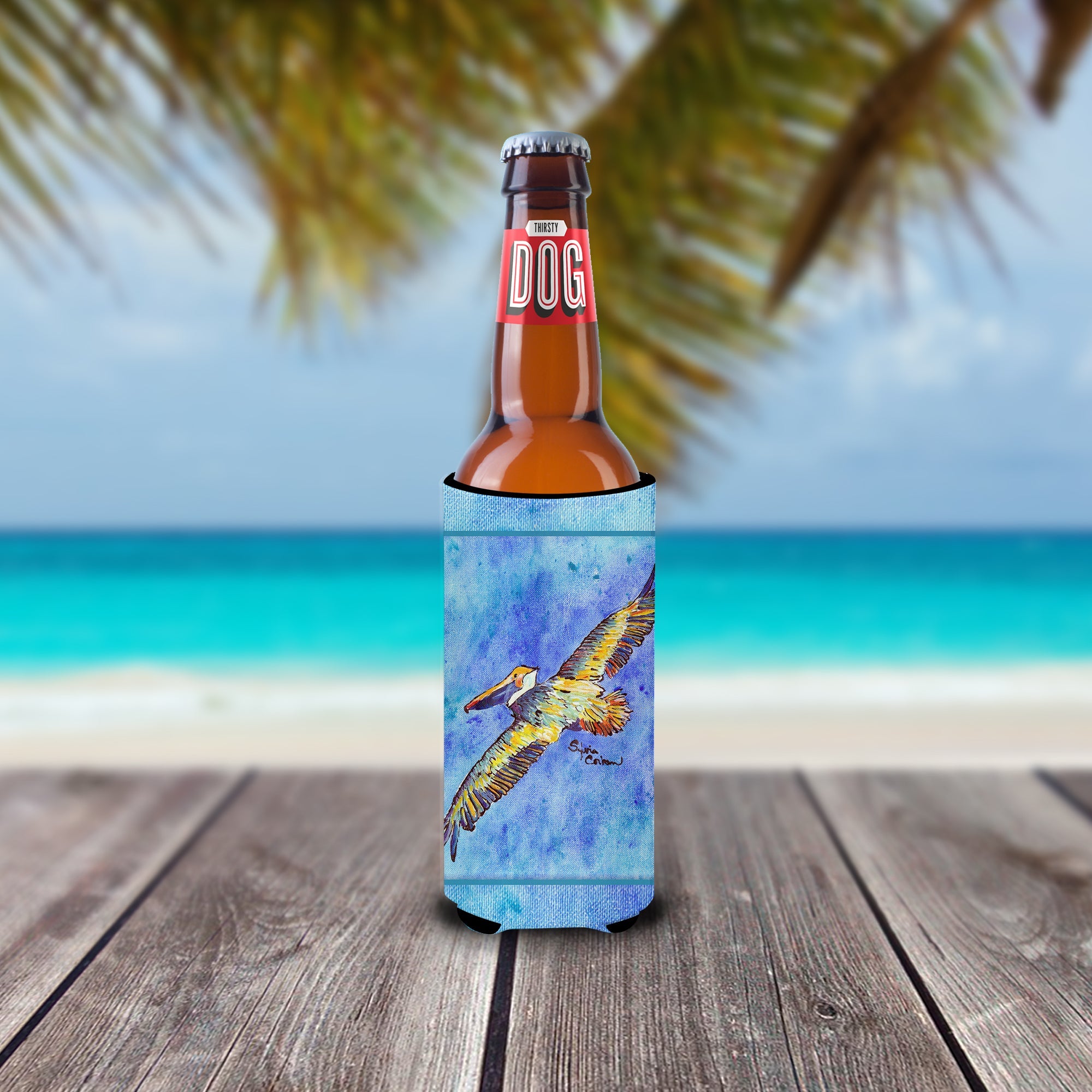 Pelican Slim Can Hugger , Insulated Foam Hugger for 12 oz Slim Cans, Beer Bottles & Water Bottles, Printed in USA