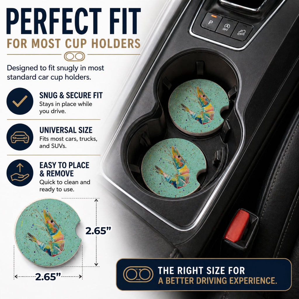 Shrmip Set of 2 Cup Holder Car Coasters Absorbent Round Sandstone Coasters Gifts for Men or Women, 2.5, Multicolor