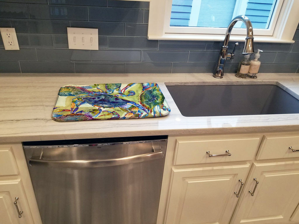 Crab All Over Dish Drying Mat Absorbent Dish Drying Mat Pad for Kitchen Counter Dish Drainer Mat for Countertop, 14 x 21", Multicolor