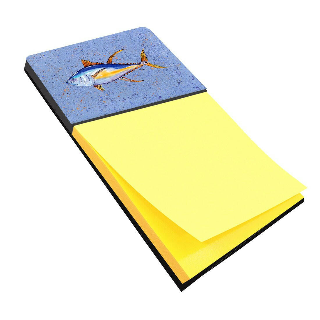 Tuna Fish Watercolor Sticky Note Holder Refillable Dispenser Desk Accessory 3x3 Pad Gift