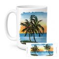 Palm Tree Ceramic Coffee Mug 15 oz Decorative Large C Handle Mug Cup for Tea, Cocoa Hot Chocolate