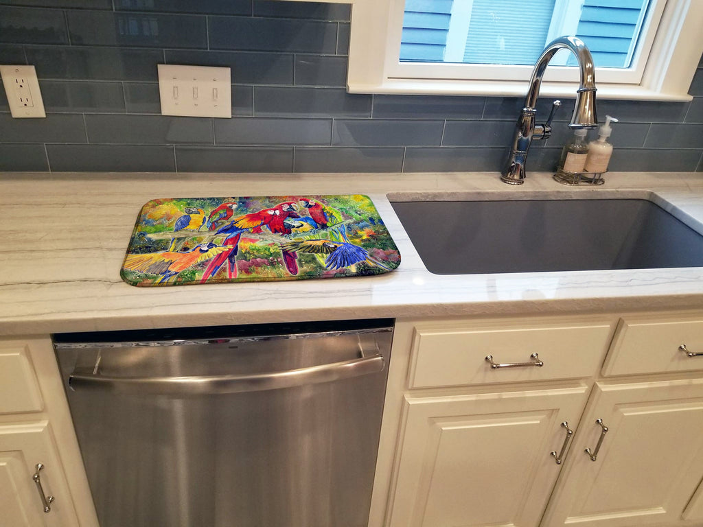 Parrot Dish Drying Mat Absorbent Dish Drying Mat Pad for Kitchen Counter Dish Drainer Mat for Countertop, 14 x 21", Multicolor