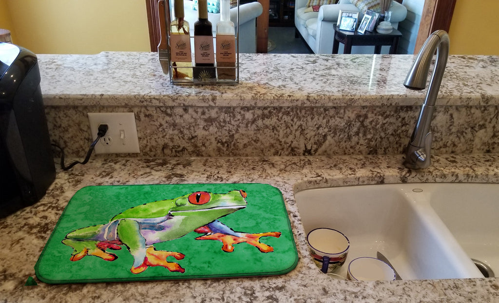 Frog Dish Drying Mat Absorbent Dish Drying Mat Pad for Kitchen Counter Dish Drainer Mat for Countertop, 14 x 21", Multicolor