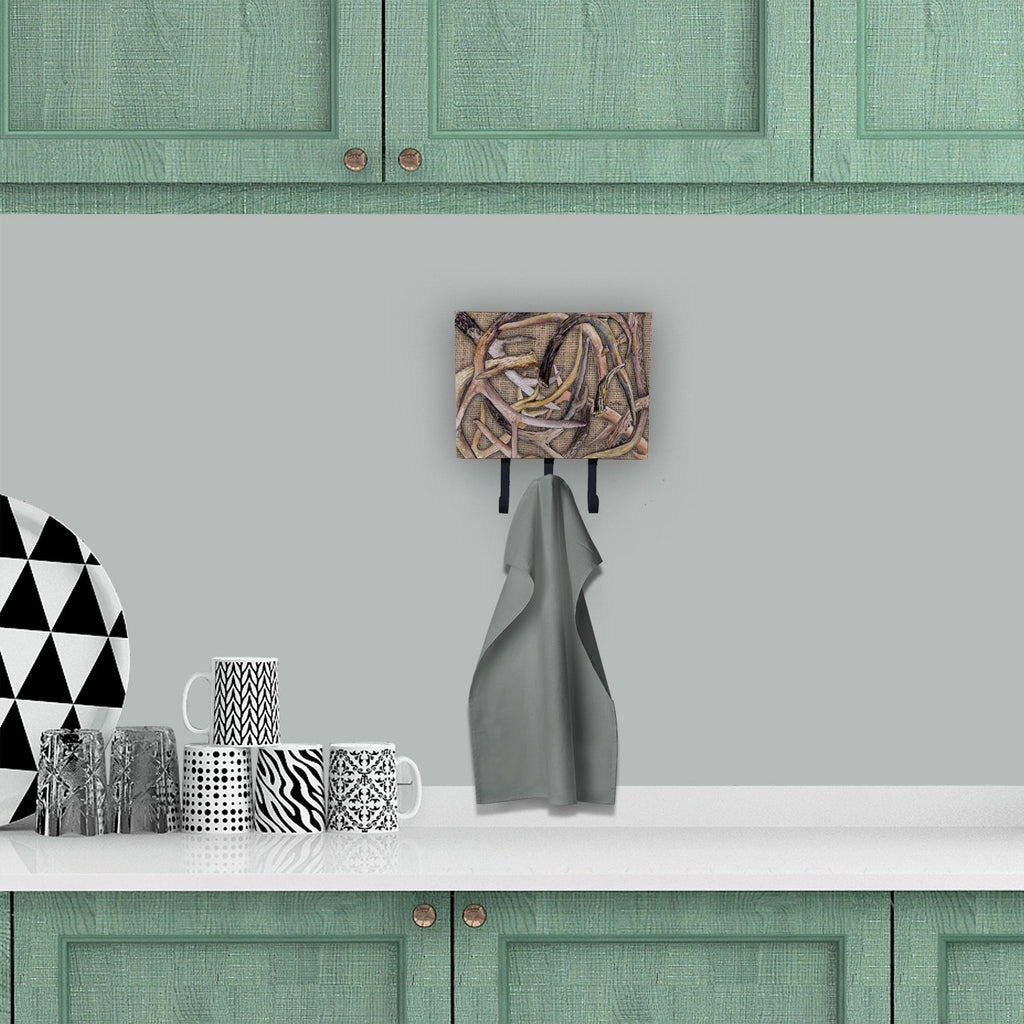 Deer Horns Leash or Key Holder Wall Hooks, Coat Rack Wall Mount, for Hanging Keys, Towels, Aprons, Leashes