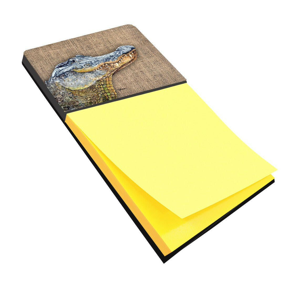 Alligator Watercolor Sticky Note Holder Refillable Dispenser Desk Accessory 3x3 Pad Gift
