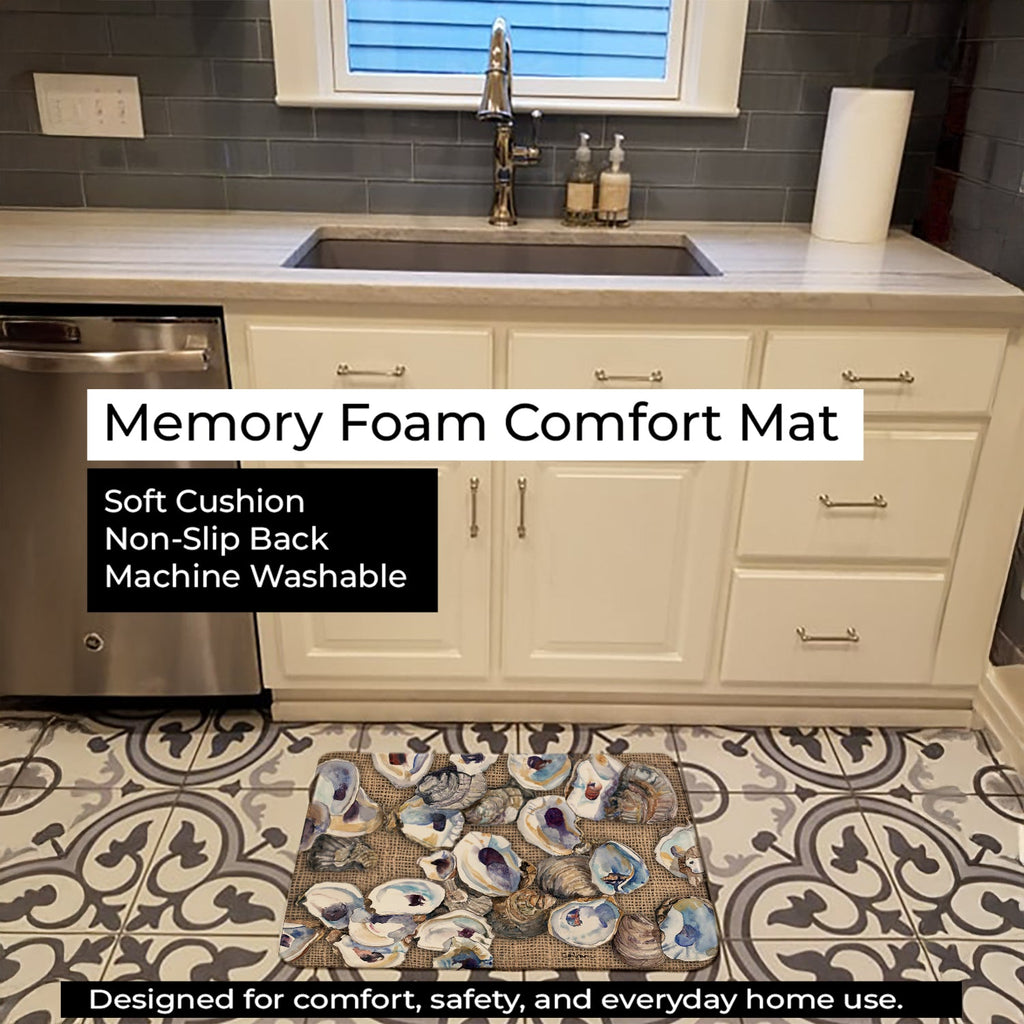 Oyster Memory Foam Kitchen Mat Machine Washable Anti-Fatigue Cushion Comfort Bath or Kitchen Rug