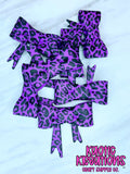 D69 BEADABLE JUMBO SILICONE BOW PURPLE LEOPARD (1ct)