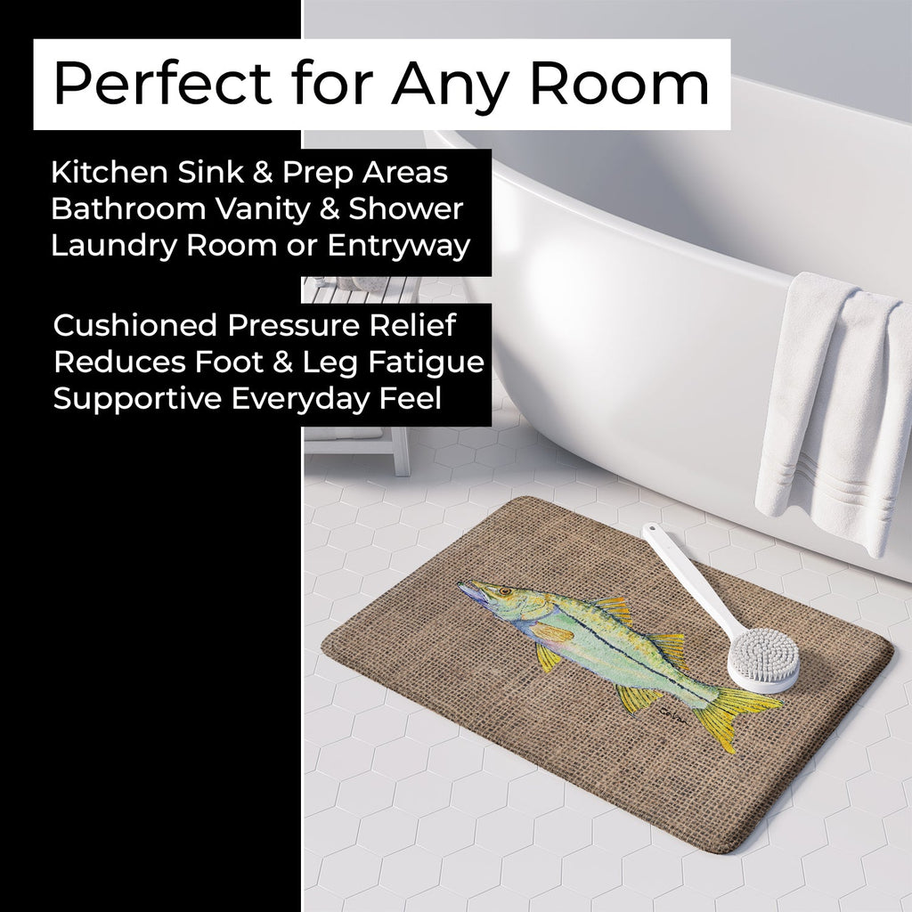 Fish - Snook Memory Foam Kitchen Mat Machine Washable Anti-Fatigue Cushion Comfort Bath or Kitchen Rug