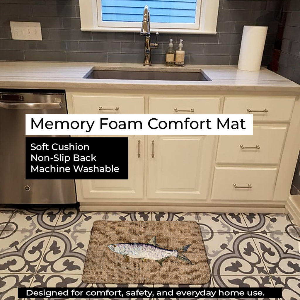 Fish - Tarpon Memory Foam Kitchen Mat Machine Washable Anti-Fatigue Cushion Comfort Bath or Kitchen Rug