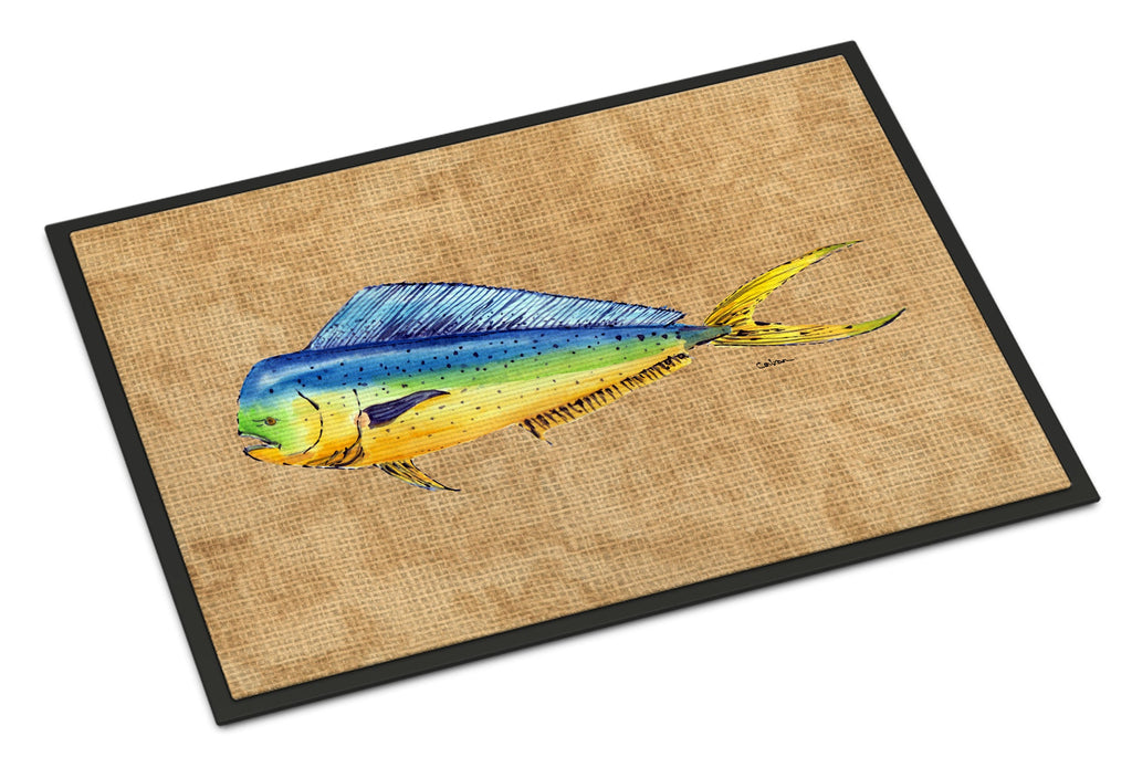Dolphin Mahi Mahi Doormat Indoor Outdoor 24H X 36W Front Door Mat Rugs for Entryway, Non Slip Washable Low Pile,