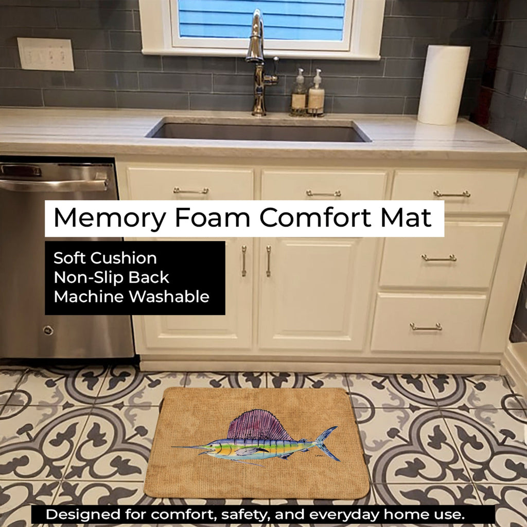 Swordfish Memory Foam Kitchen Mat Machine Washable Anti-Fatigue Cushion Comfort Bath or Kitchen Rug