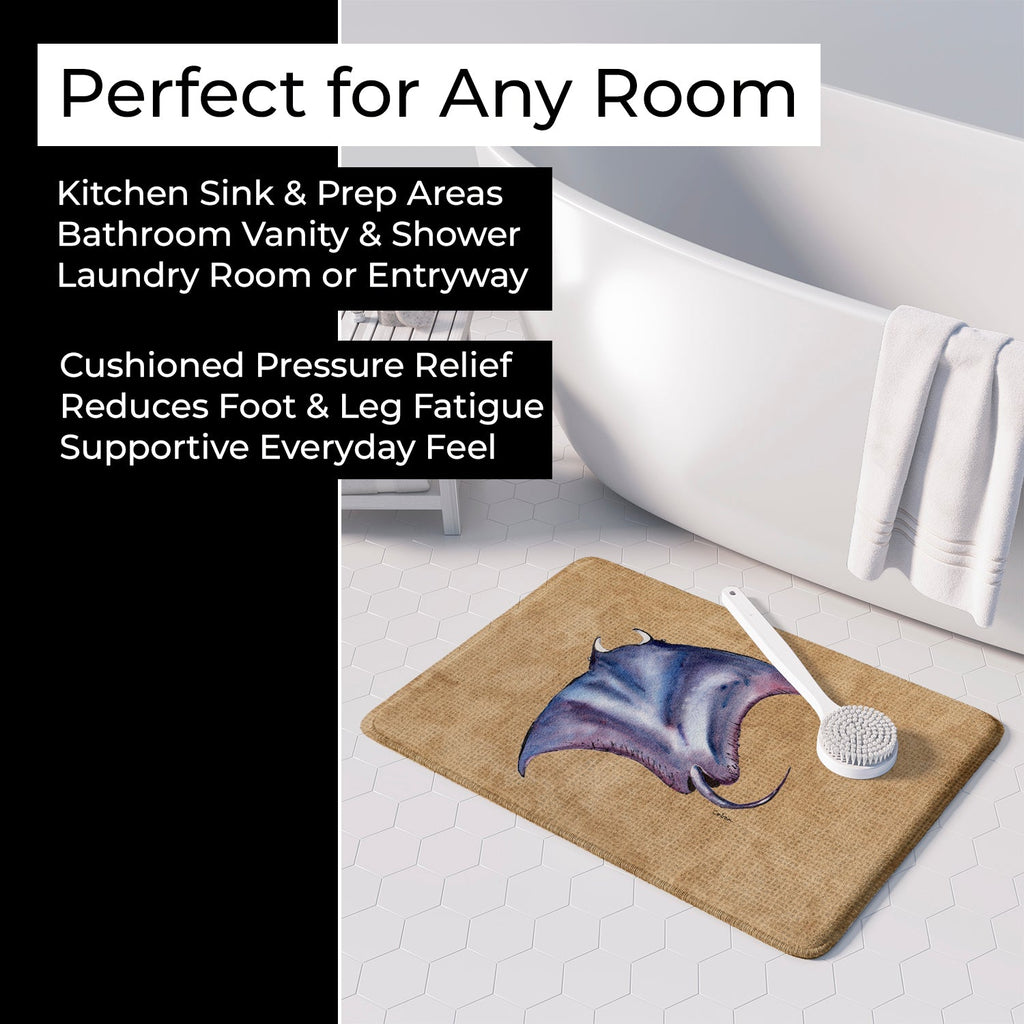 Stingray Memory Foam Kitchen Mat Machine Washable Anti-Fatigue Cushion Comfort Bath or Kitchen Rug
