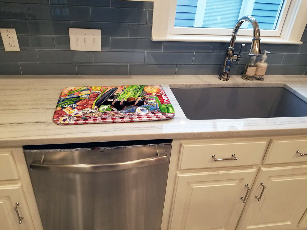 Gumbo and Potato Salad Dish Drying Mat Absorbent Dish Drying Mat Pad for Kitchen Counter Dish Drainer Mat for Countertop, 14 x 21", Multicolor