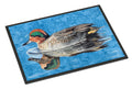 Teal Duck Doormat Indoor Outdoor 24H X 36W Front Door Mat Rugs for Entryway, Non Slip Washable Low Pile,
