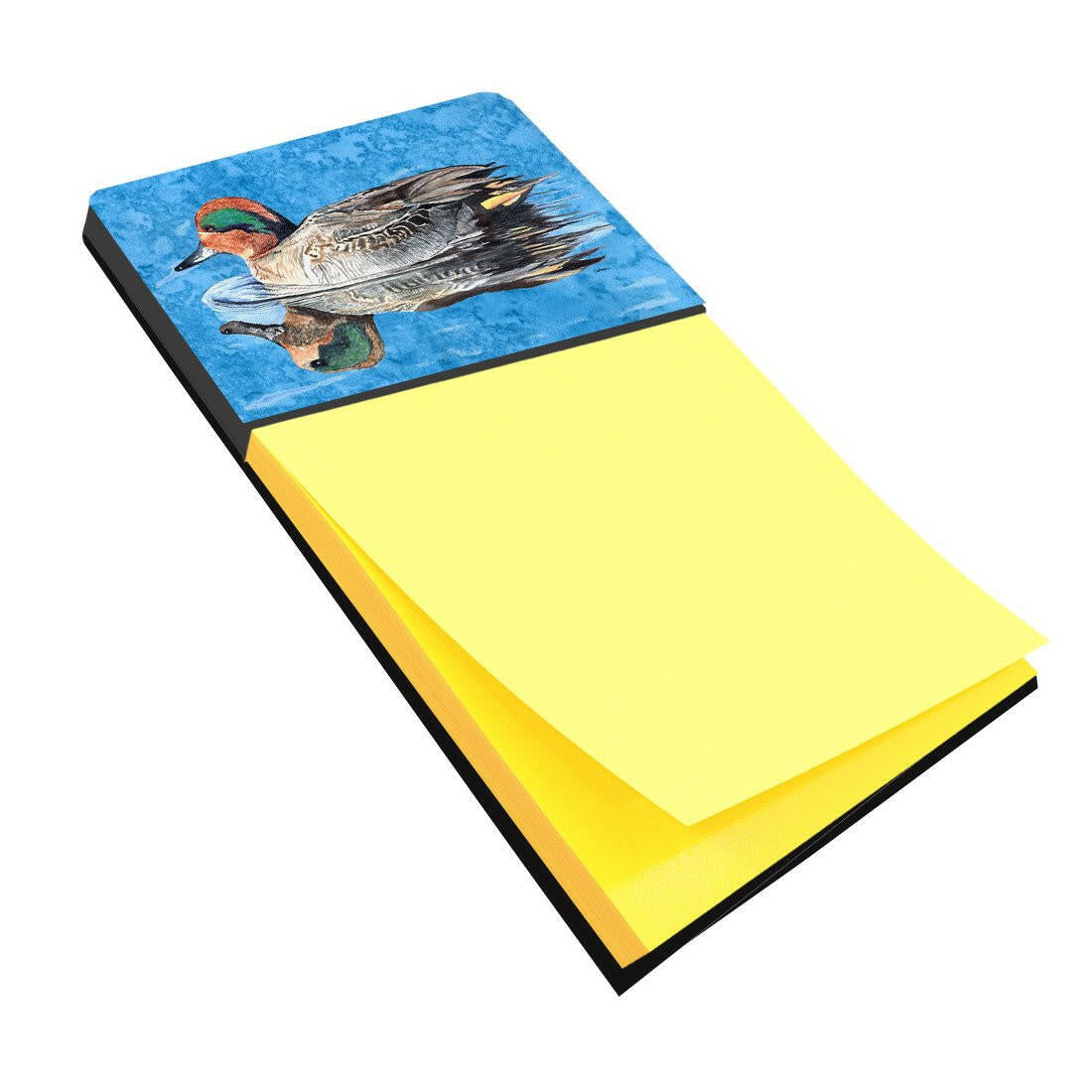 Teal Duck Watercolor Sticky Note Holder Refillable Dispenser Desk Accessory 3x3 Pad Gift