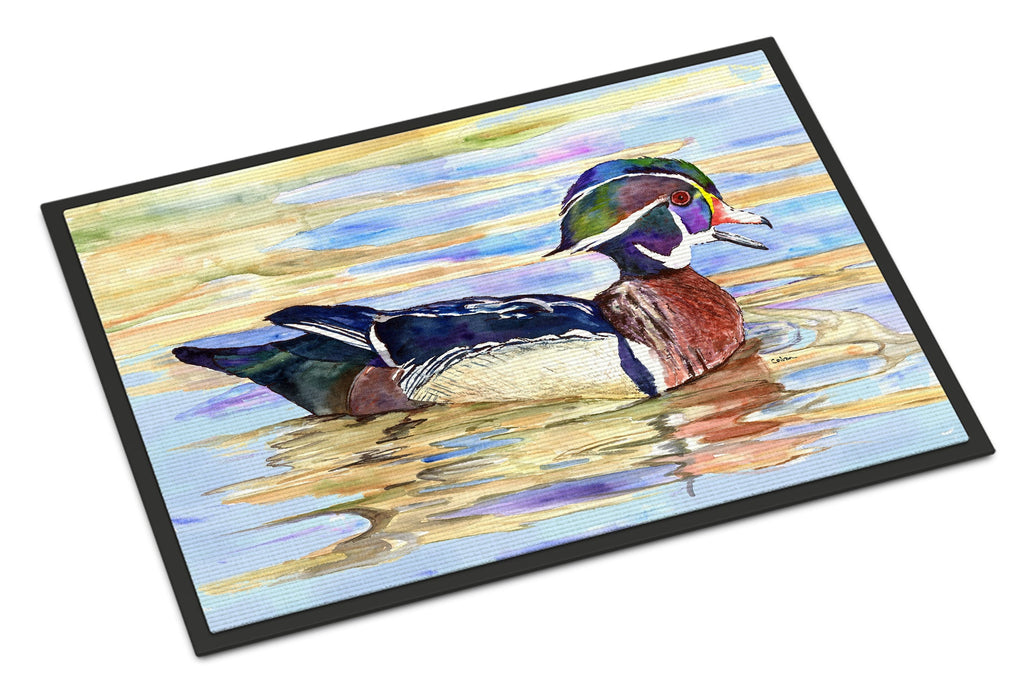 Wood Duck Doormat Indoor Outdoor 24H X 36W Front Door Mat Rugs for Entryway, Non Slip Washable Low Pile,