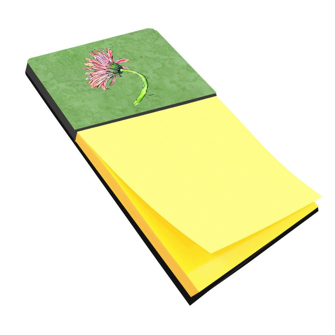 Gerber Daisy Pink Watercolor Sticky Note Holder Refillable Dispenser Desk Accessory 3x3 Pad Gift