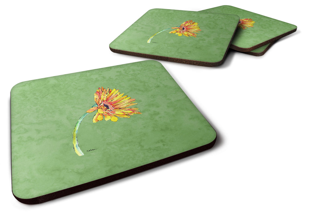 Gerber Daisy Orange Foam Coasters Set of 4 Cup Coasters for Indoor Outdoor, Tabletop Protection, Anti Slip, Mouse pad Material