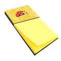 Lady Bug on Yellow Watercolor Sticky Note Holder Refillable Dispenser Desk Accessory 3x3 Pad Gift