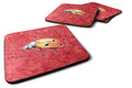 Lady Bug on Red Foam Coasters Set of 4 Cup Coasters for Indoor Outdoor, Tabletop Protection, Anti Slip, Mouse pad Material