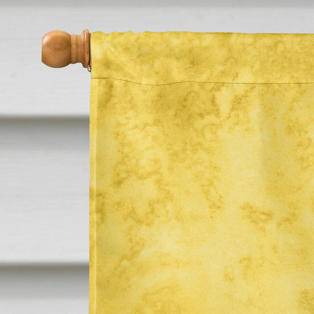 Flamingo on Yellow House Flag 28x40 Porch Sleeve Pole Decorative Outside Yard Banner Artwork Wall Hanging, Polyester