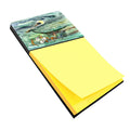 Watery Pelican, Shrimp, Crab and Oysters Watercolor Sticky Note Holder Refillable Dispenser Desk Accessory 3x3 Pad Gift