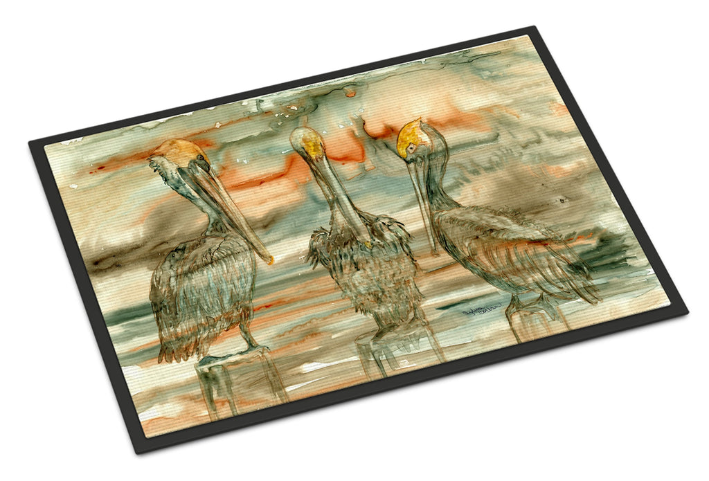Pelicans on their perch Abstract Doormat Indoor Outdoor 24H X 36W Front Door Mat Rugs for Entryway, Non Slip Washable Low Pile,